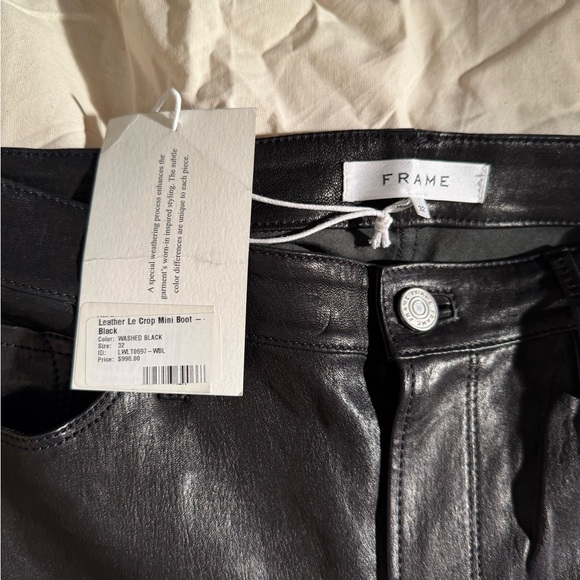 Frame Black Leather Mini Boot Pants - Picture 2 of 3